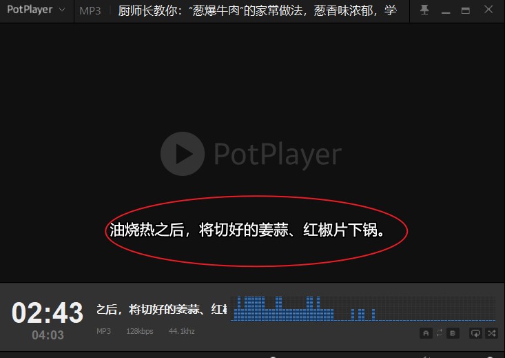 PotPlayer外挂字幕示例